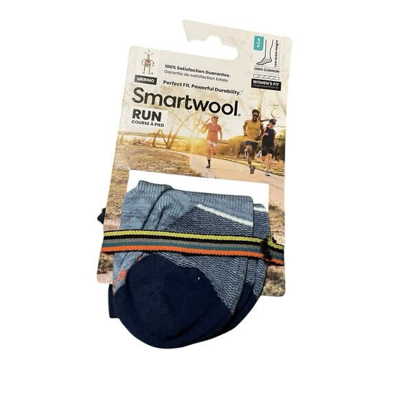 Smartwool Accessories - SmartWool Run Targeted Cushion Pattern Low Ankle Socks Blue/ Navy Blue Small